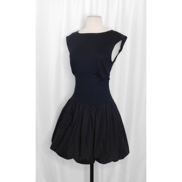 NWT!! J. CREW Bubble-Hem Mixy Dress Solid Black Mini Poplin Bubble Hem Small - Picture 6 of 16